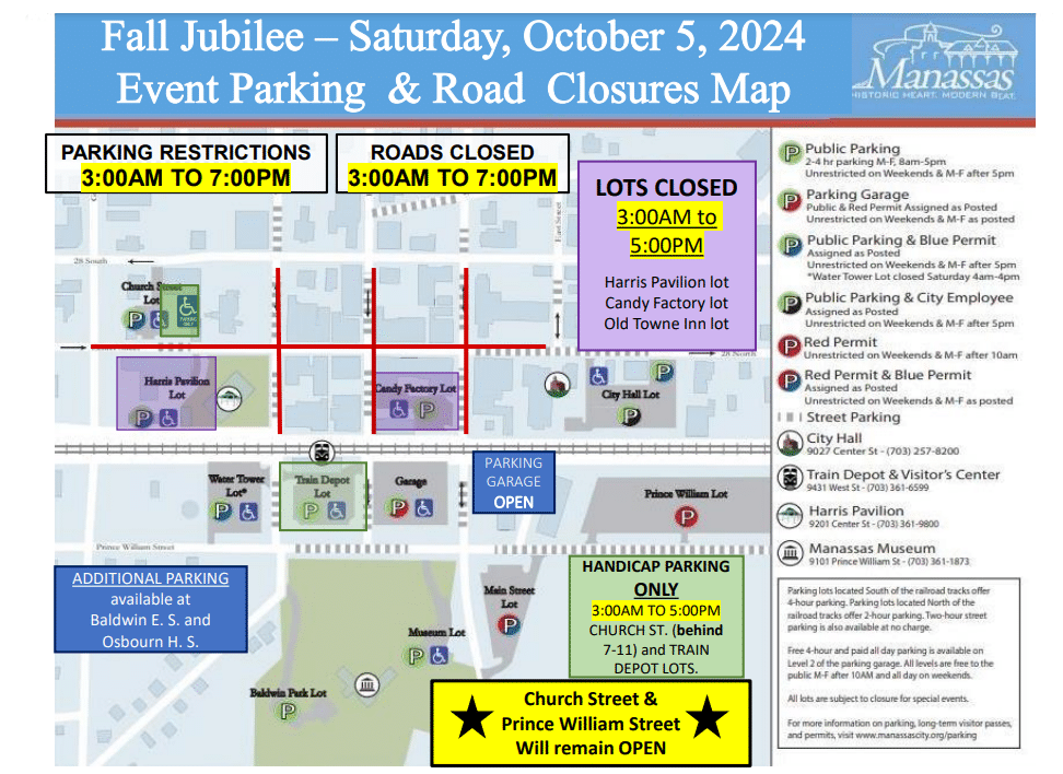 2024 Fall Jubilee Road Closures