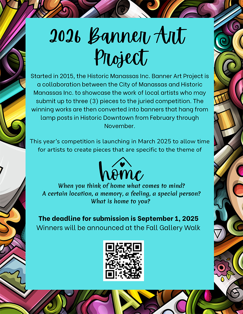 Historic Downtown Manassas Banner Art 2026 Flyer